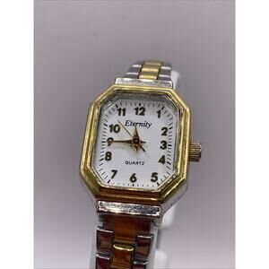 Eternity Womens Silver Gold Wuartz Fashion Watch Works New Battery
